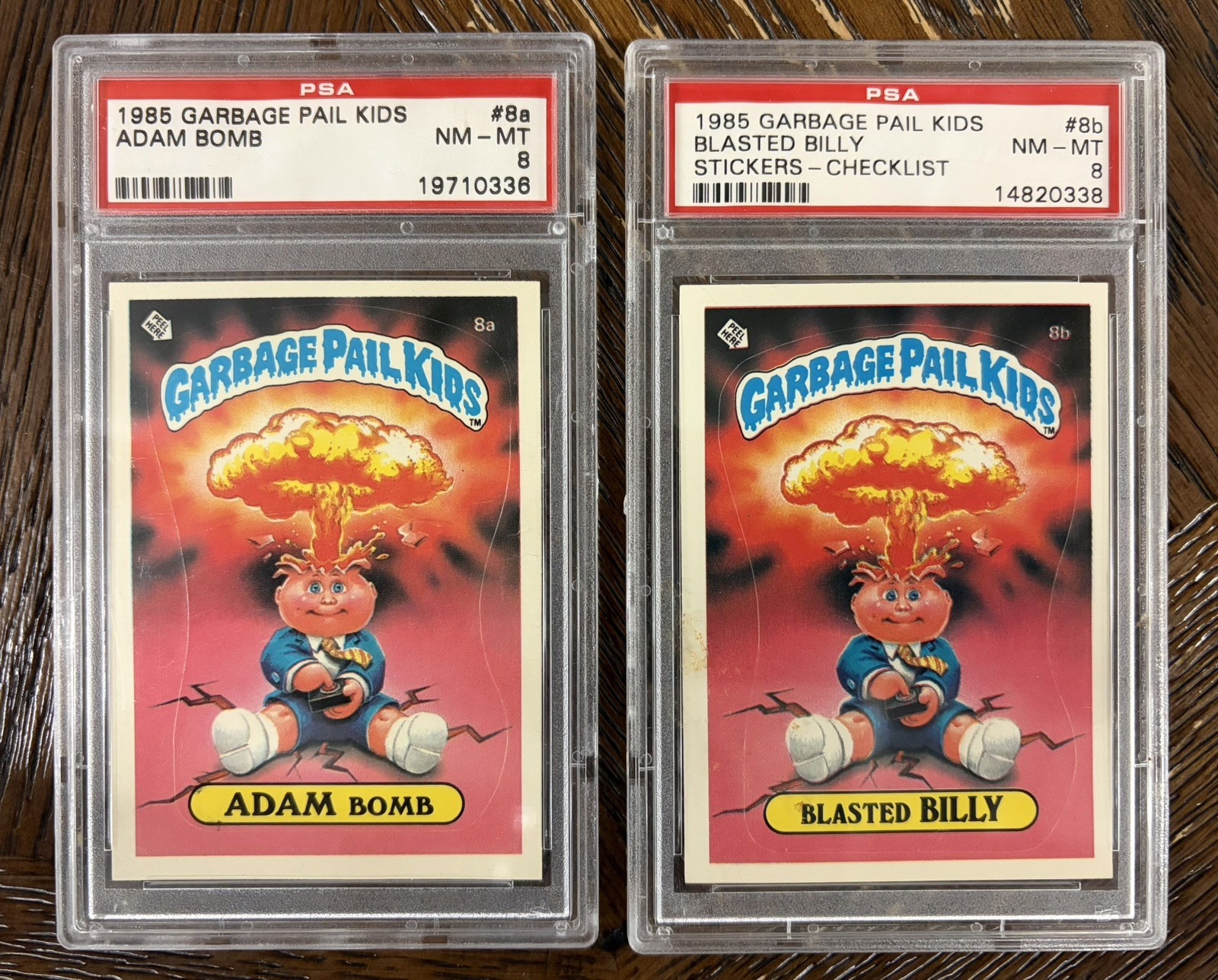 1985 Garbage Pail Kids Blasted Billy PSA 8. Adam Bomb PSA 8 • Matte Back Series