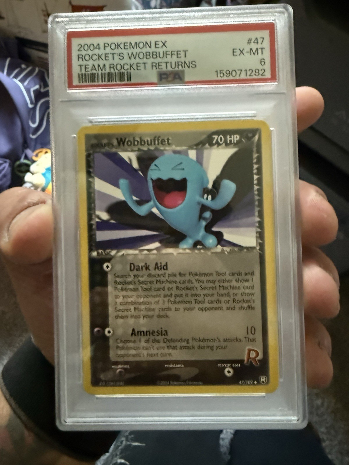 Pokémon 2004 EX Team Rocket Returns Rocket's Wobbuffet #47 PSA 6 English