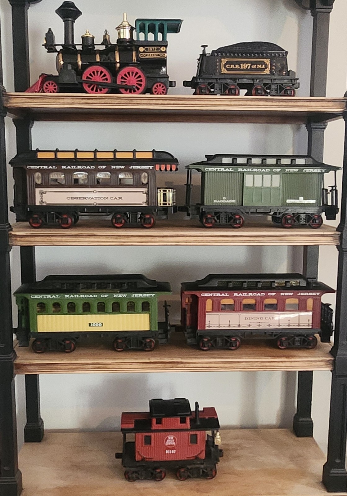 Rare Complete Set 7 Pc Jim Beam 1872 Grant Locomotive Train Decanter Set CRRNJ