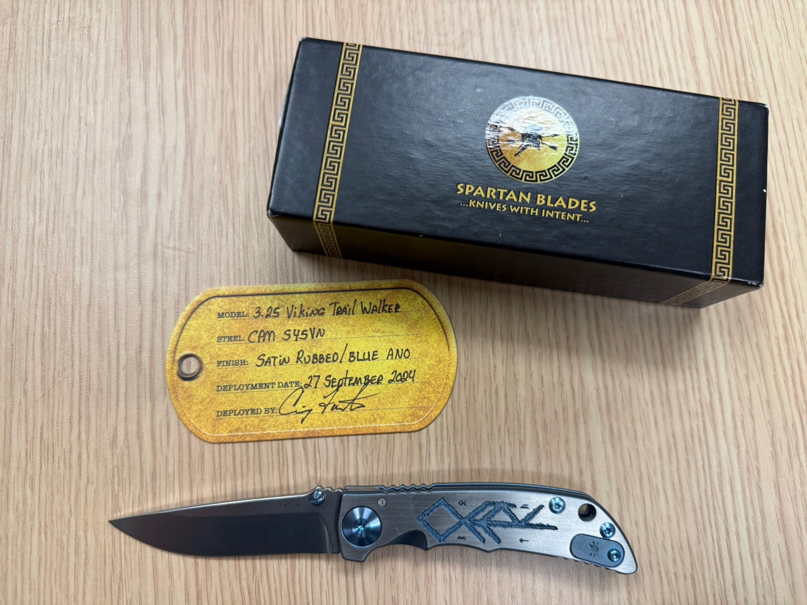 Spartan Blades Harsey 3.25 Trail Walker Titanium CPM S45VN Steel Pocket Knife