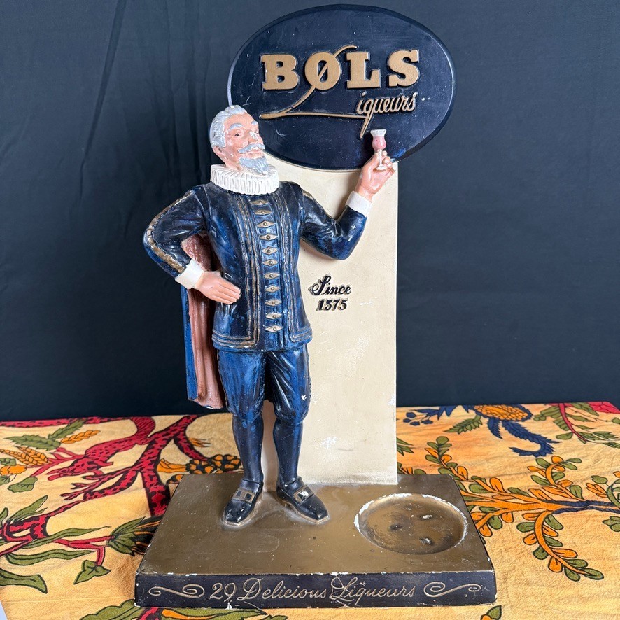 Vintage Bols Liqueurs Advertising Display Figure Bar Counter Sign