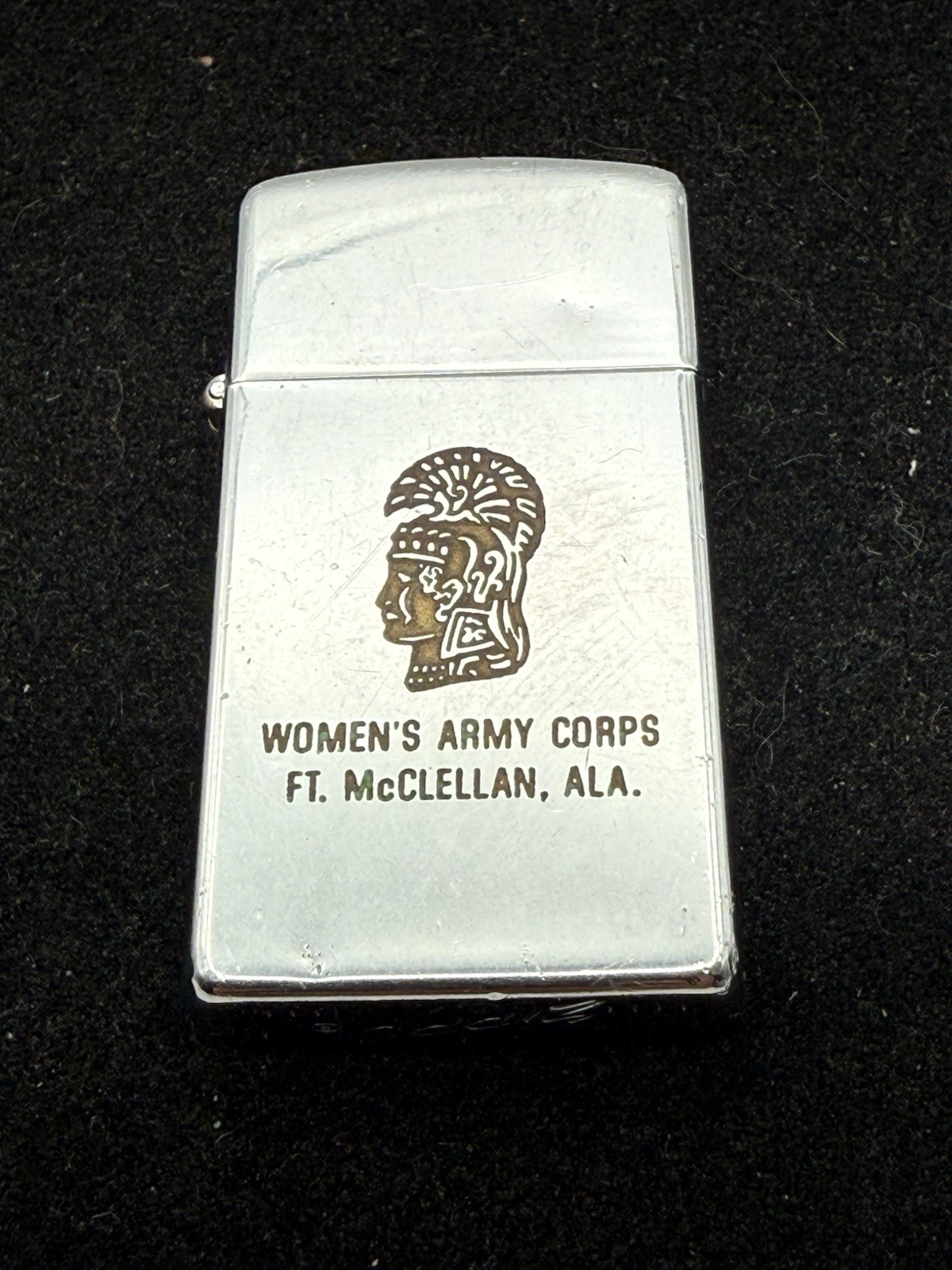 Vintage Womens Army Corps FT McClellan ALA Chrome Metal ZIPPO Lighter 1967 WAC