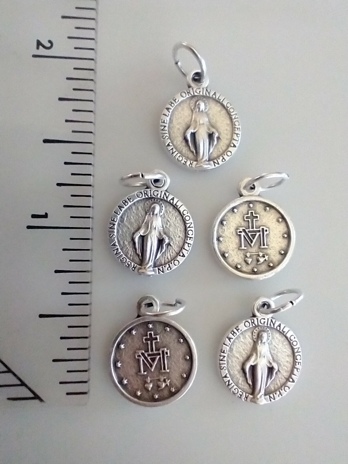 Catholic Lot of 5 x Small Miraculous Medal Mary Religious Medals 