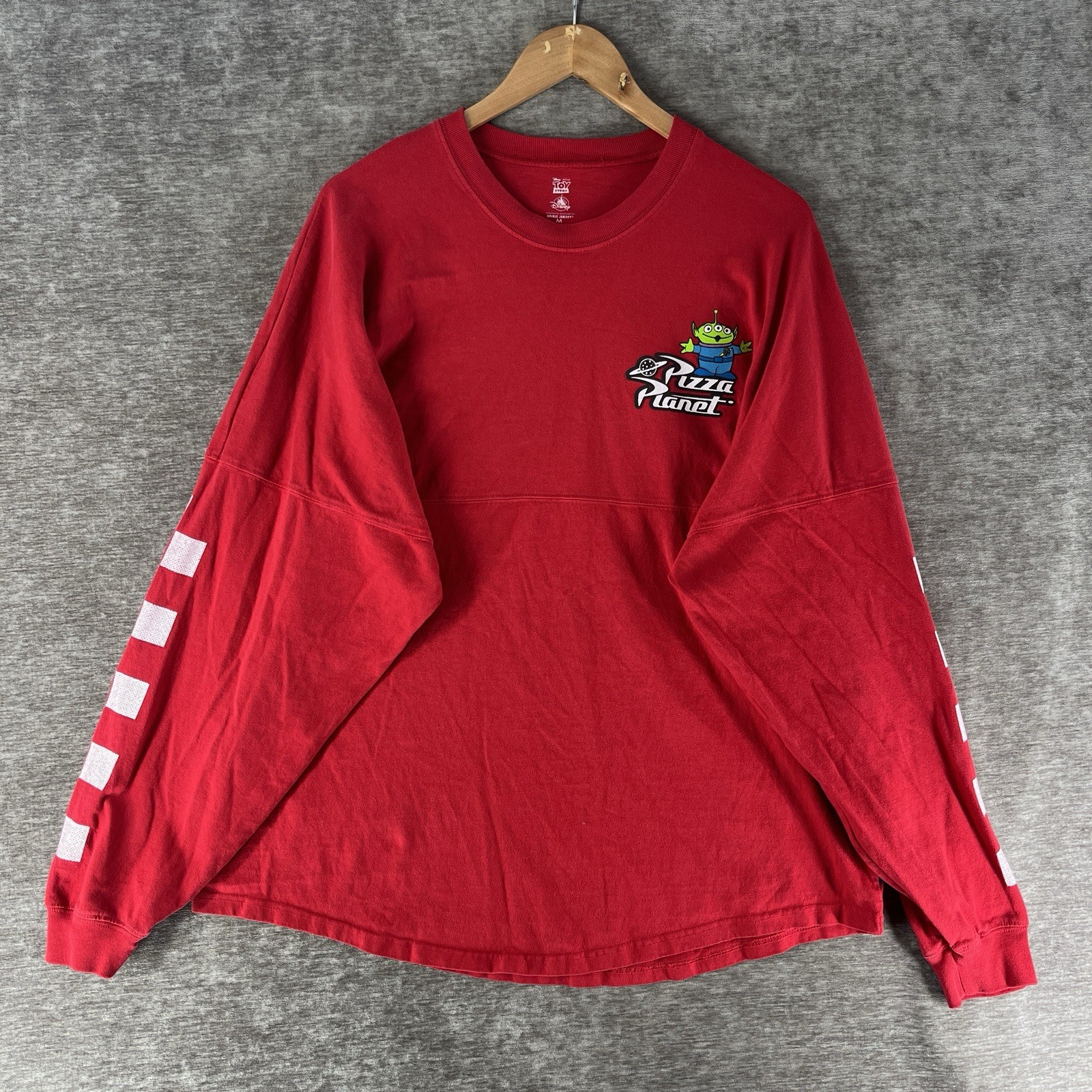 Disney Parks Toy Story Pizza Planet Aliens Red Spirit Jersey Size Medium
