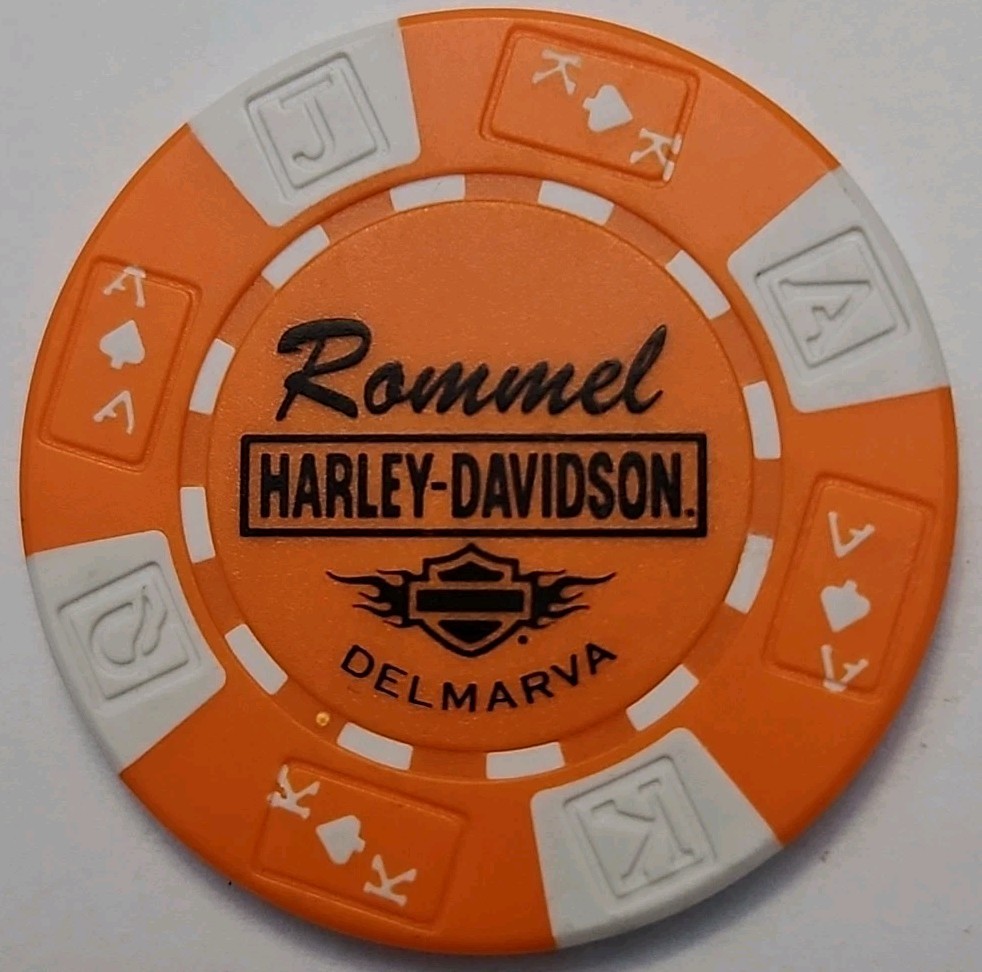 ROMMEL HARLEY DAVIDSON DELMARVA OF SEAFORD, DELAWARE DEALERSHIP POKER CHIP NEW 