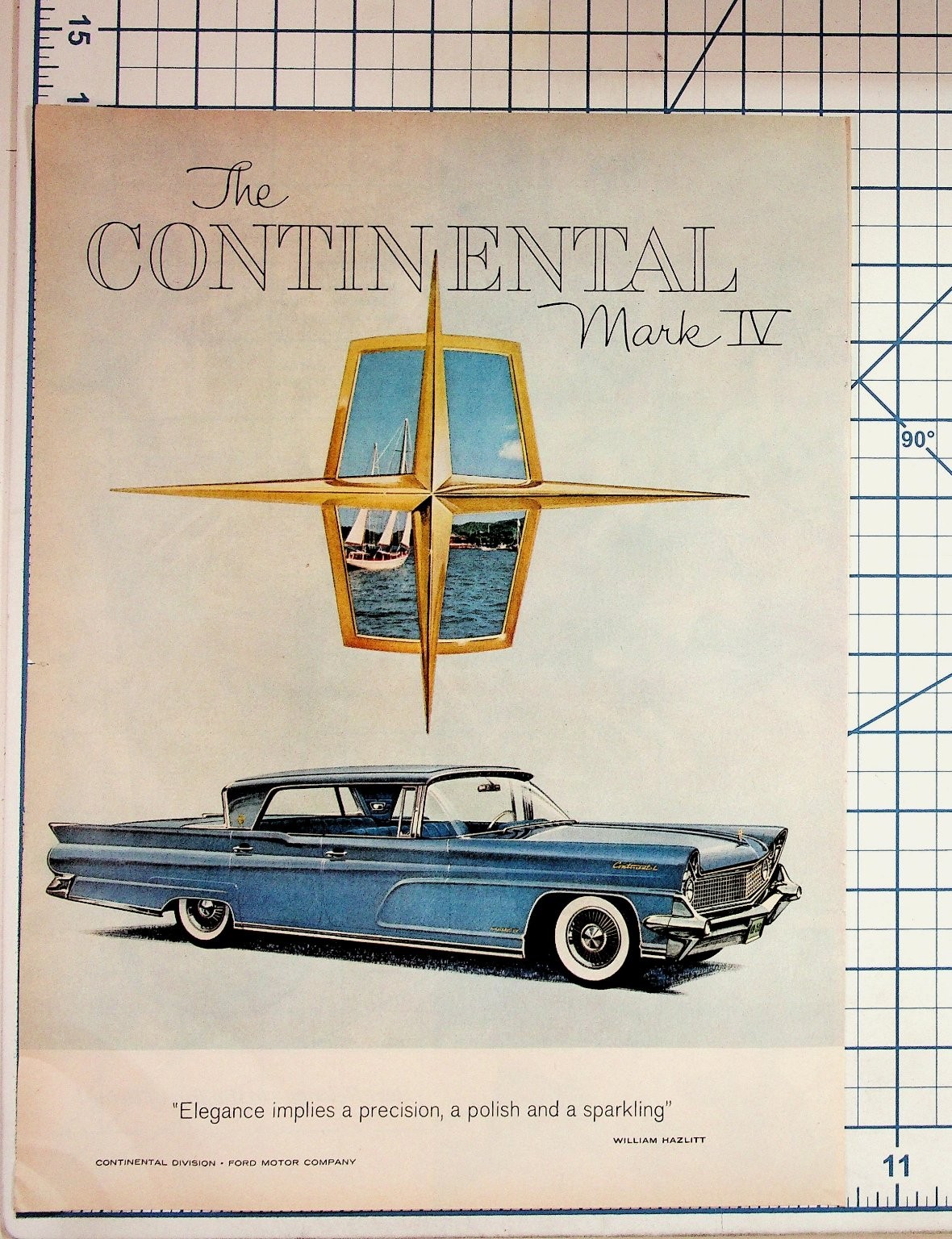 Vintage 1959 Continental Mark IV Ford Luxury Car Original Magazine Ad