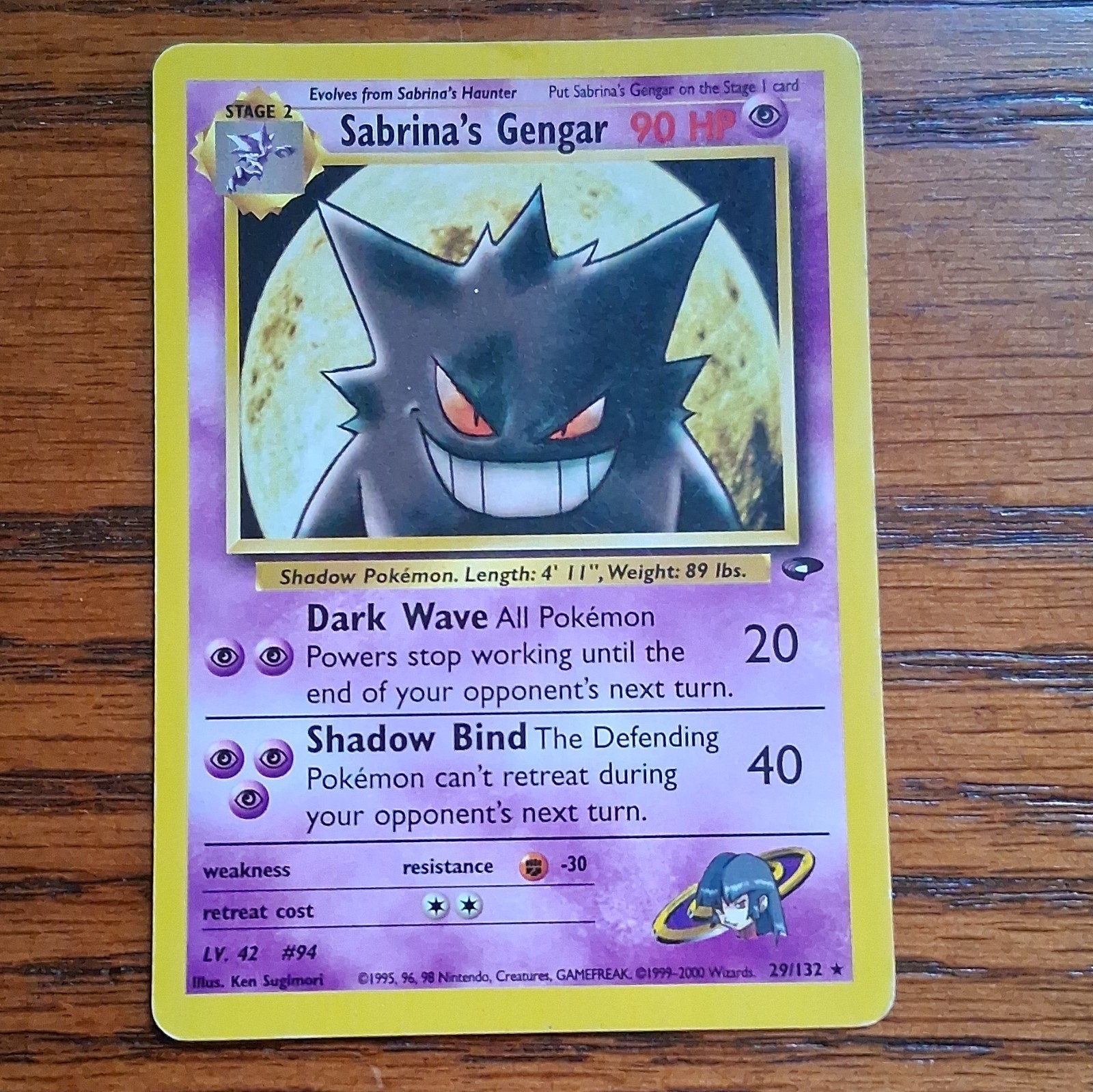 Pokémon TCG 2000 Sabrina’s Gengar 29/132 Gym Challenge Wizards