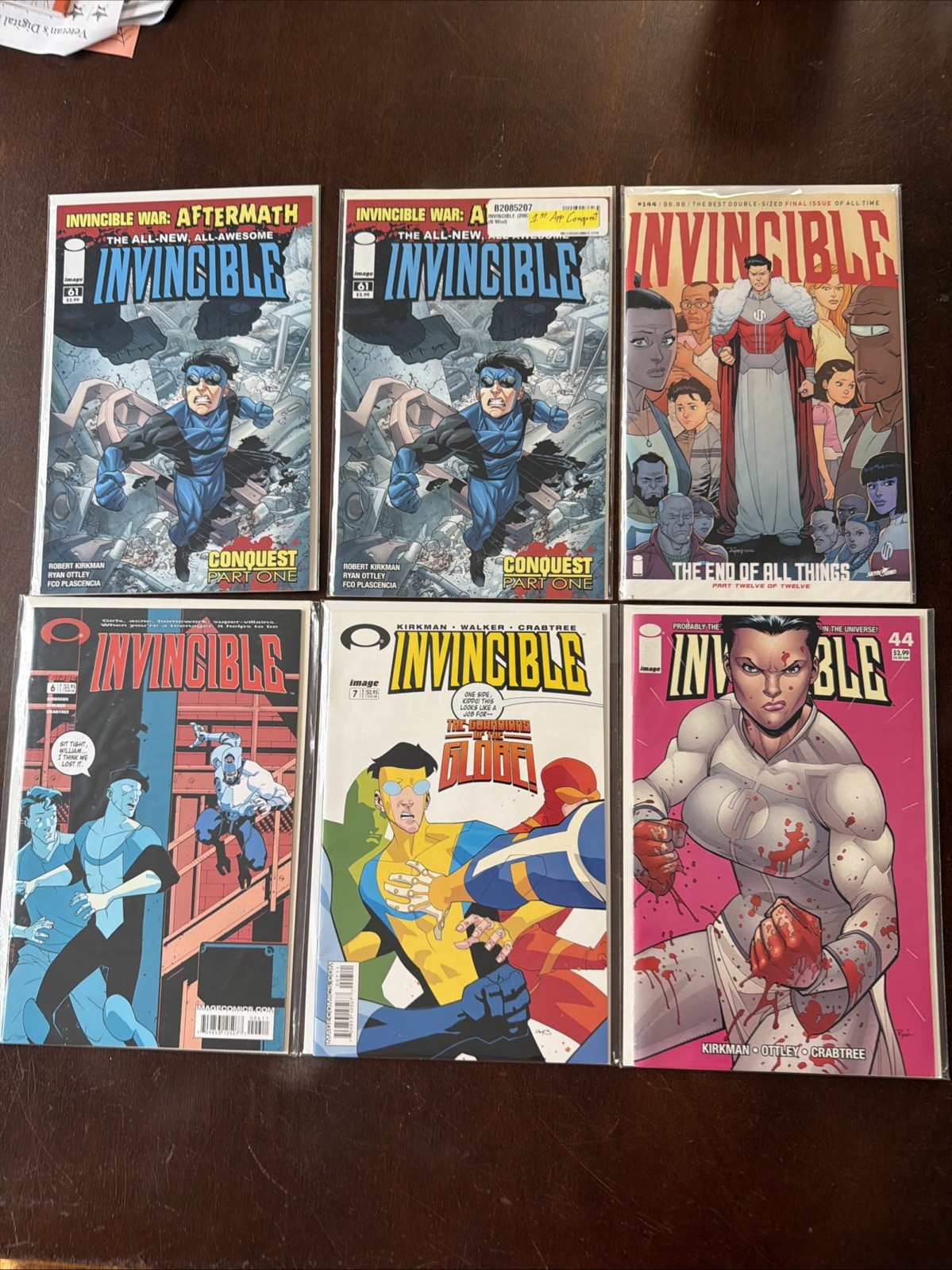 Lot Invincible #6,7,44,61,61,144 Image Comics HOT Keys Kirkman Conquest