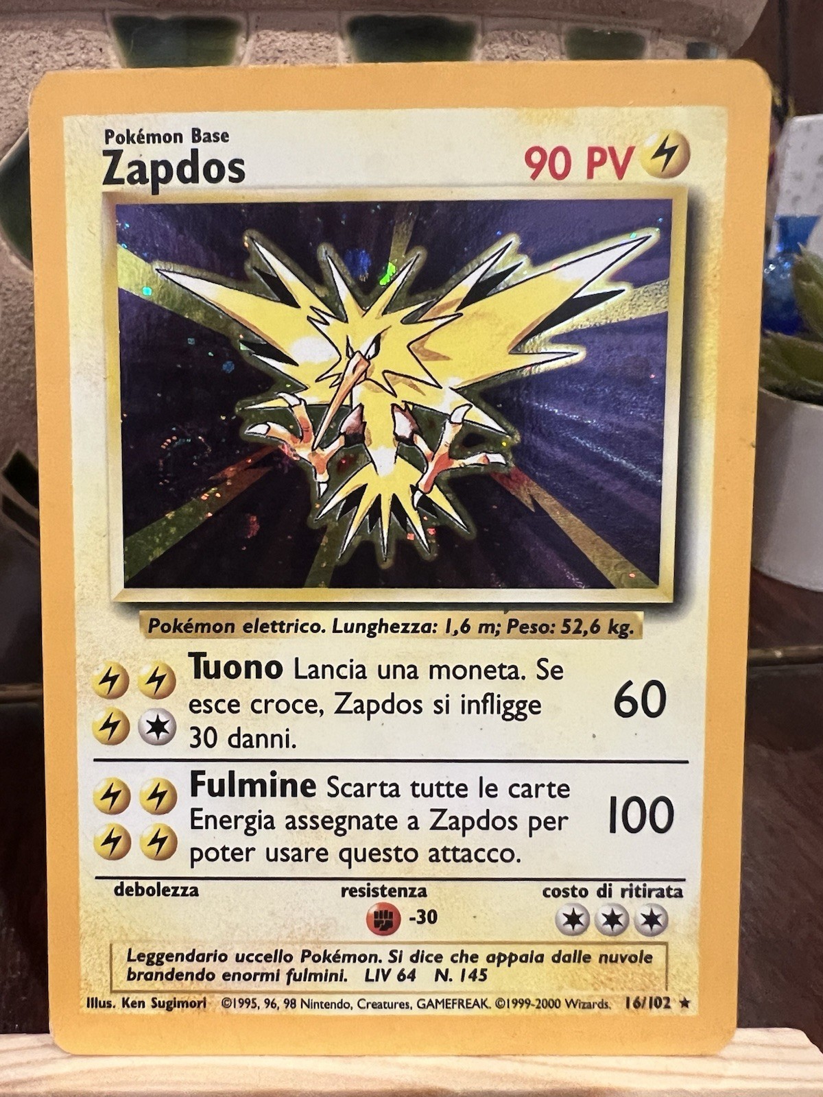 Pokemon Zapdos 16/102 Base Set WOTC Holo Rare LP/NM