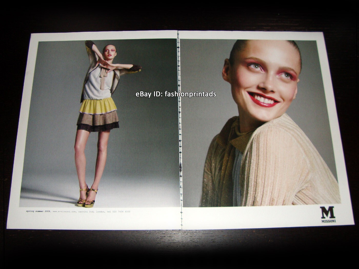 M MISSONI 2-Page PRINT AD Spring 2009 KARMEN PEDARU Terry Tsiolis LEGS FEET