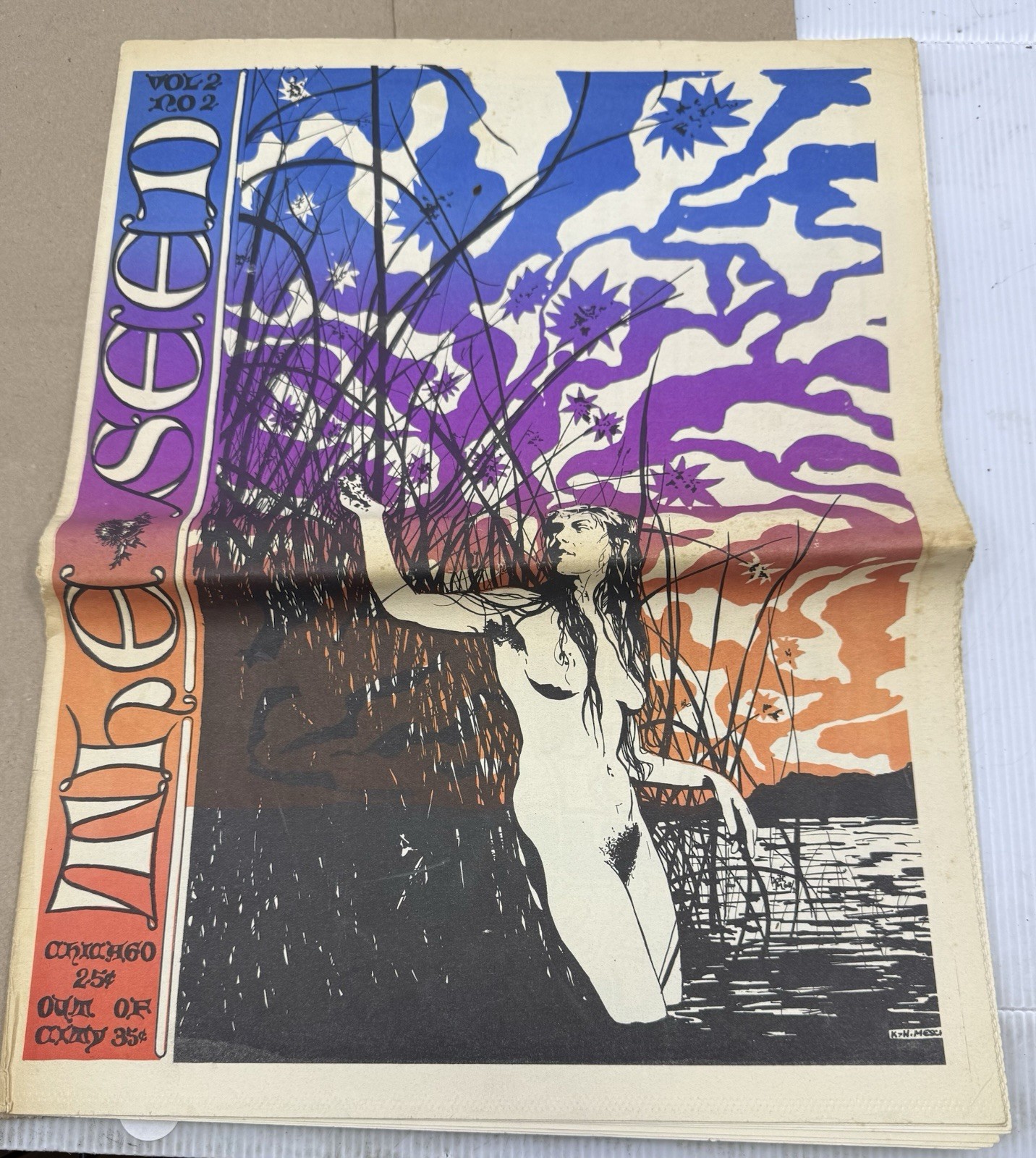 Vintage 1960s The Chicago Seed underground psychedelic newspaper, Vol2 No.2