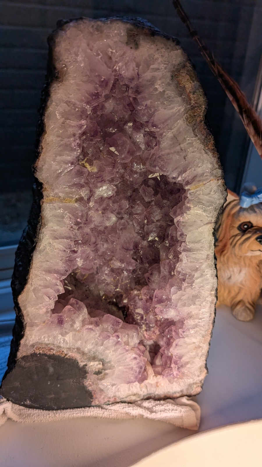 SPARKLING ,BEAUTIFUL DEEP, RICH, PURPLE AMETHYST GEODE STUNNING HEAVY