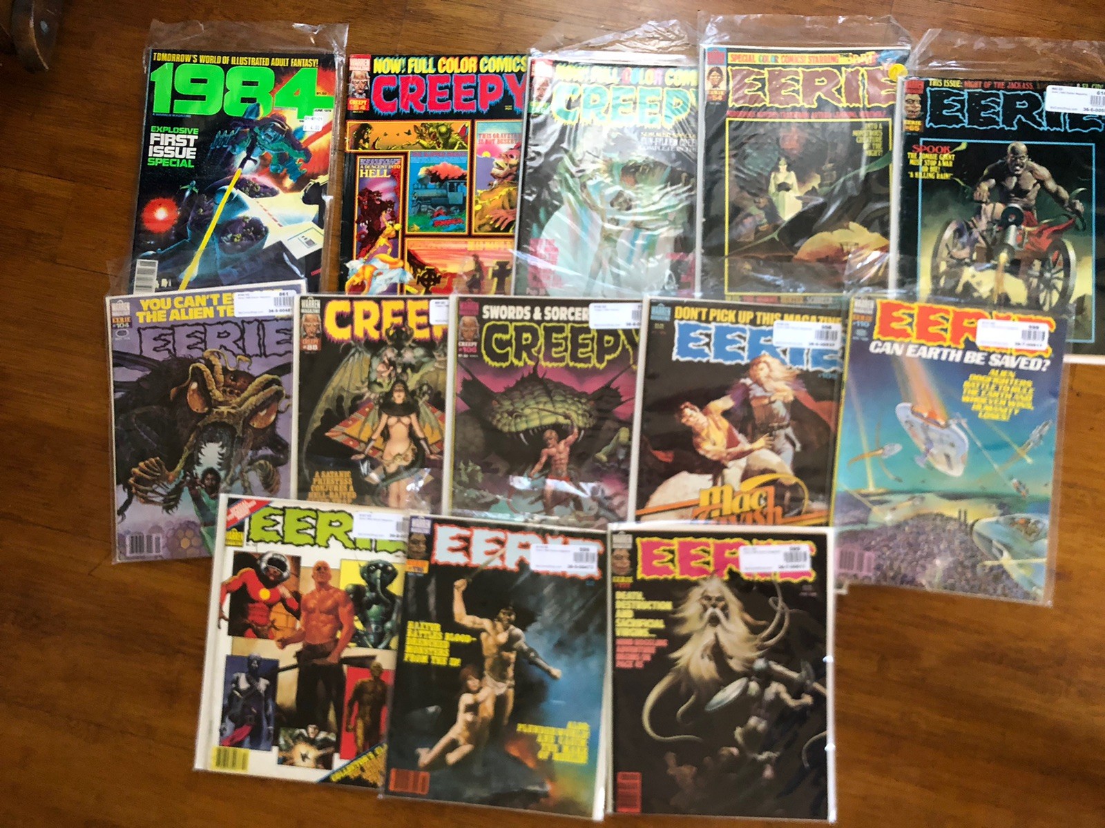 Vintage Lot Of 13 CREEPY & EERIE Horror Magazine Lot of Warren Books 70s 80s
