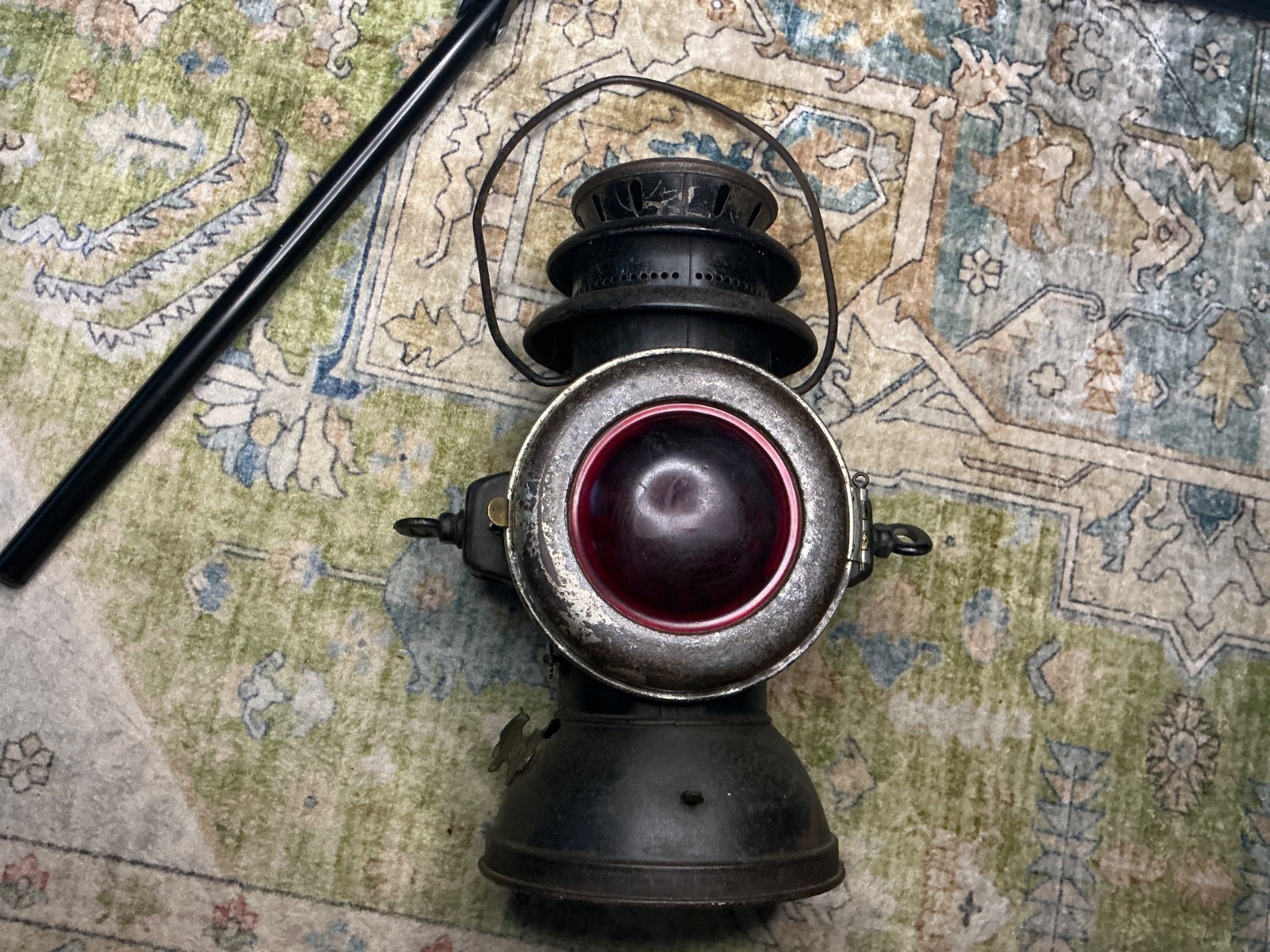 Antique RAYO Driving Lamp  RED Lens Fluid Auto Lantern Reduced