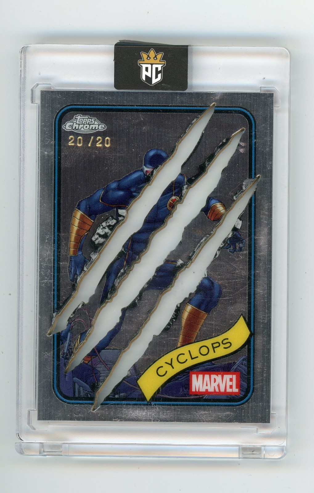 2025 Topps Chrome Marvel Cyclops #107 Stainless Steel Clawed Refractor /20 (G)