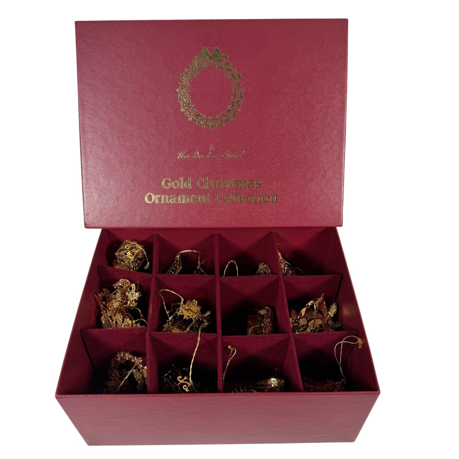 Vintage The Danbury Mint Gold Holiday Christmas Ornament Collection Lot Of 12