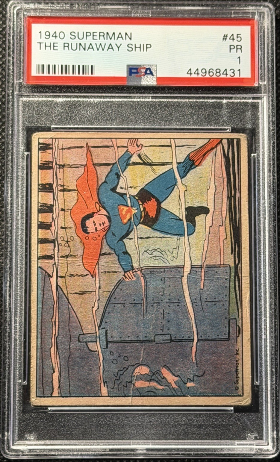 1940 Gum Inc Superman #45 The Run Away Ship PSA 1 Well Centered