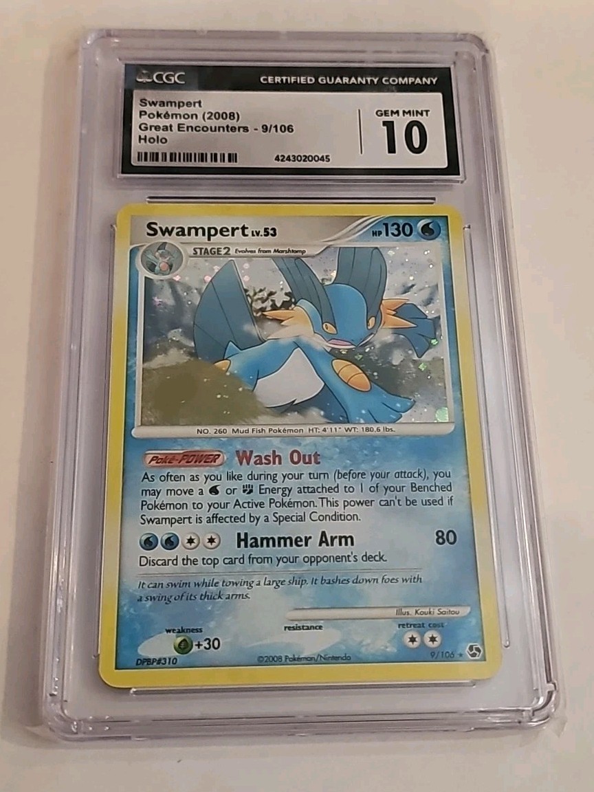 2008 Pokemon Great Encounters 9/106 Swampert  Holo CGC 10