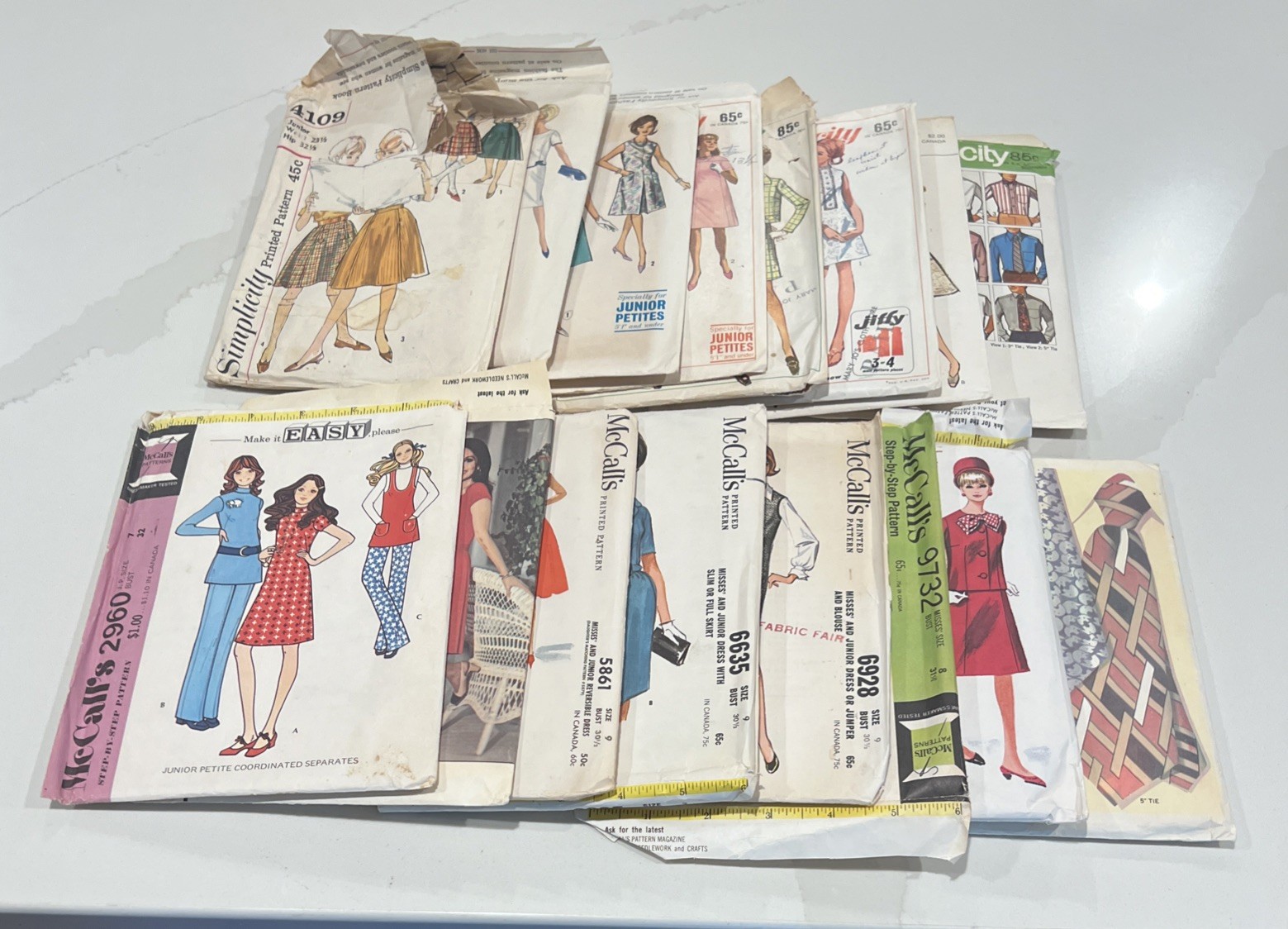 Vintage 1970s Sewing Pattern Lot of 16 Simplicity McCalls Vogue Retro