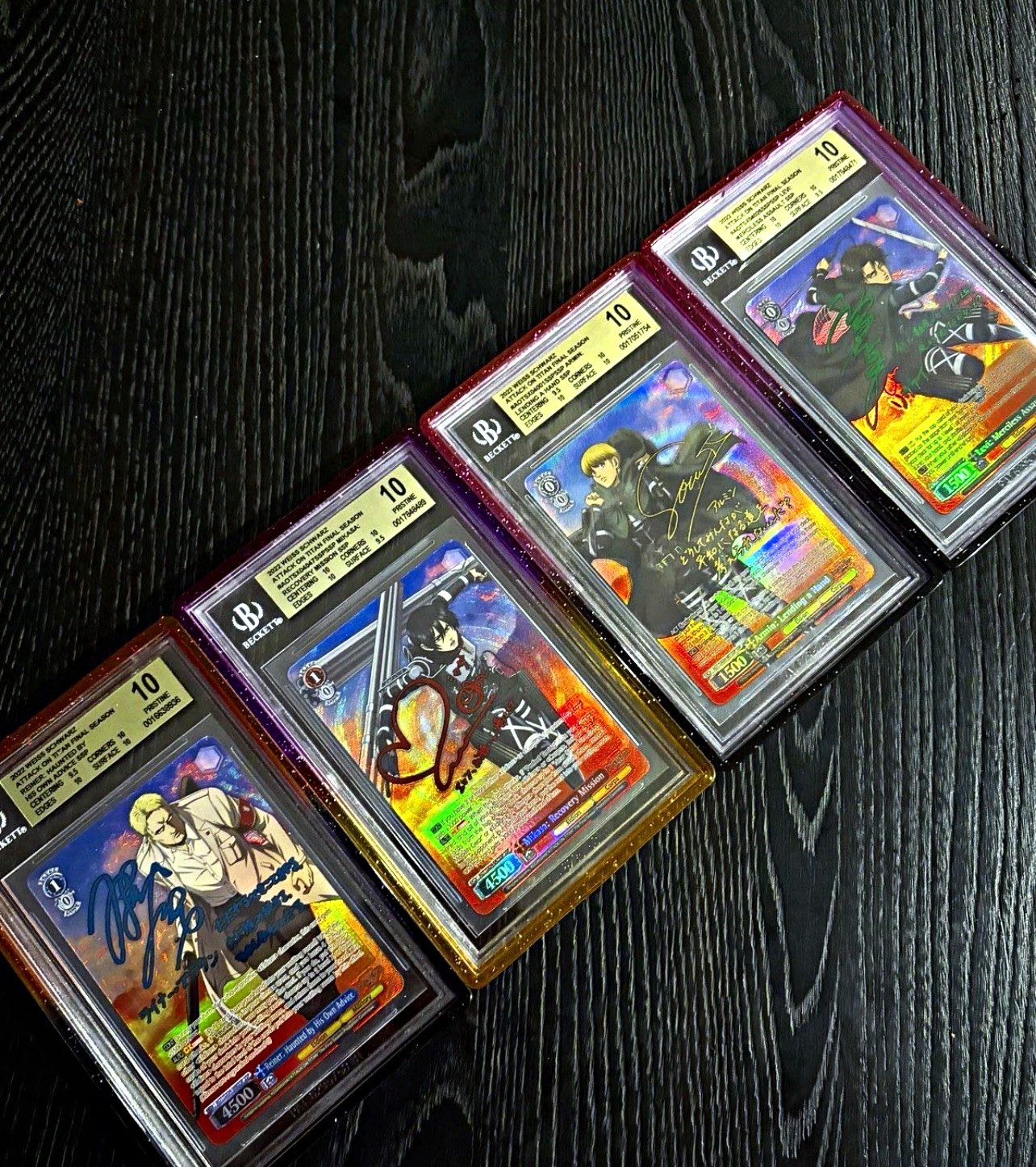 Weiss Schwarz Attack On Titan SSP BGS 10 set Mikasa/Armin/Levi and Reiner