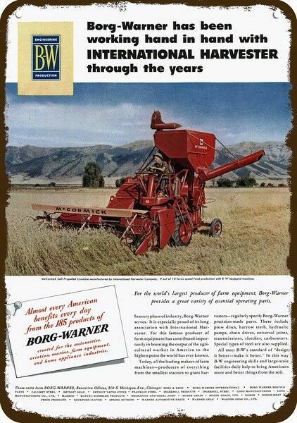 1951 International Harvester McCormick Combine DECORATIVE REPLICA METAL SIGN 1951 International Harvester McCormick Combine DECORATIVE REPLICA METAL SIGN