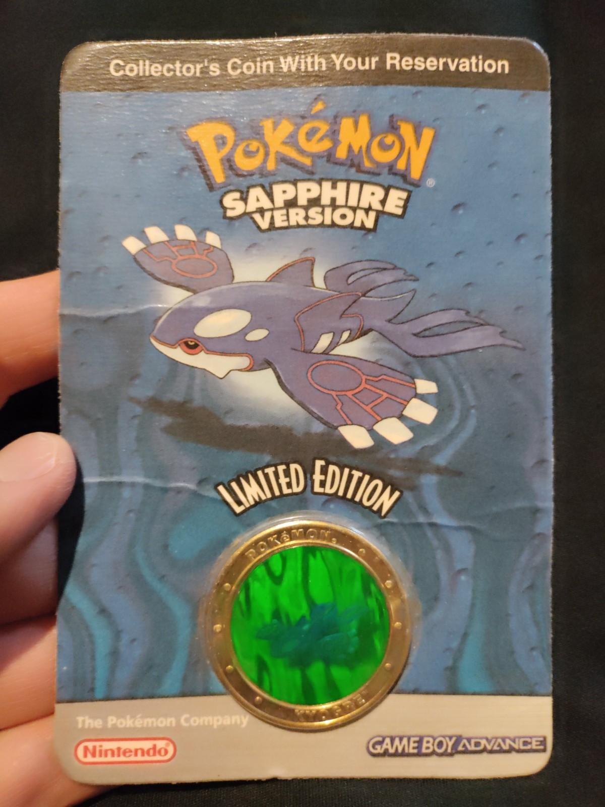 Nintendo Pokemon Collector's Coin Sapphire Limited Edition 2003 Kyogre Vintage Nintendo Pokemon Collector's Coin Sapphire Limited Edition 2003 Kyogre Vintage