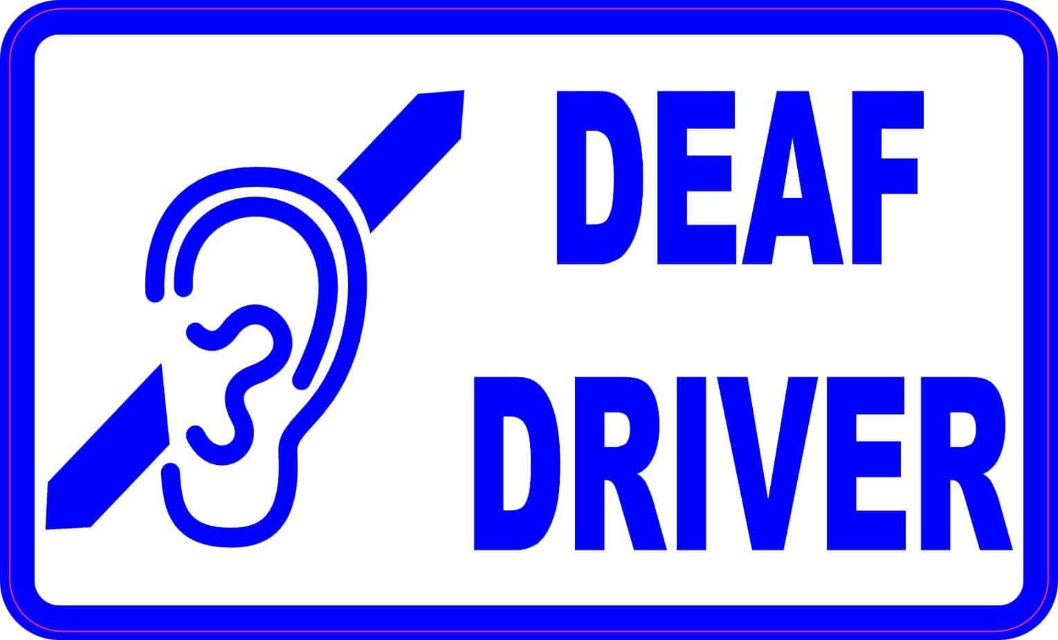 Deaf Driver Sticker Car Truck Vehicle Bumper Decal