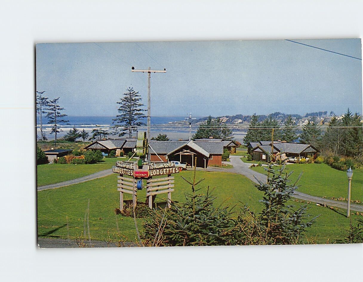 Postcard Shamrock Lodgettes Yachats Oregon USA