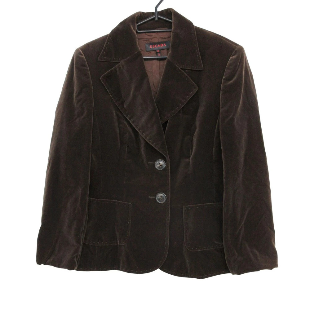 Escada Women\'s Brown Velour Tailored Jacket Notch Lapel Size 36/M Used (Ages 14+