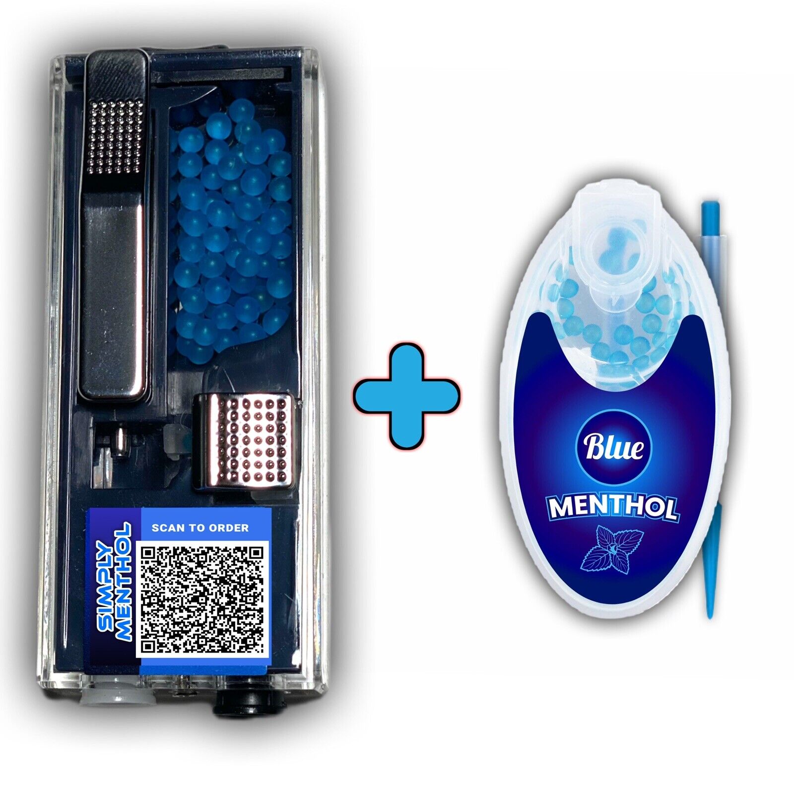 100 Cigarette Menthol Balls Blue Menthol Bead Crush With Dispenser Applicator