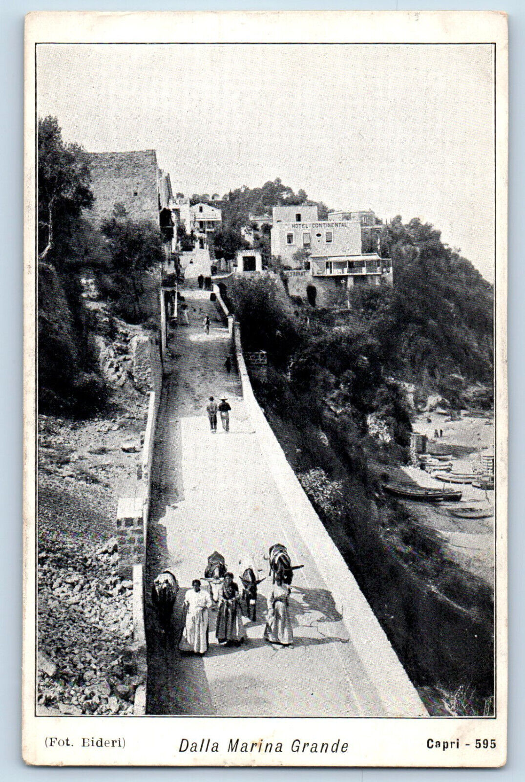 Capri Island Italy Postcard View from Marina Grande c1905 Antique Unposted