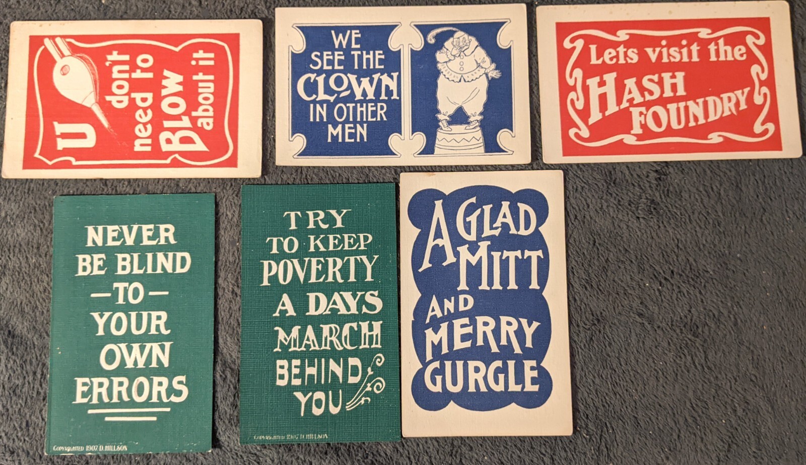 Lot 6 Antique 1907 Postcards Zim AH D. Hillson Maxims Sayings R U Next Hash Fou Lot 6 Antique 1907 Postcards Zim AH D. Hillson Maxims Sayings R U Next Hash Fou