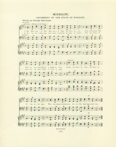 UNIVERSITY OF MISSOURI Original Antique Song Sheet c 1903 