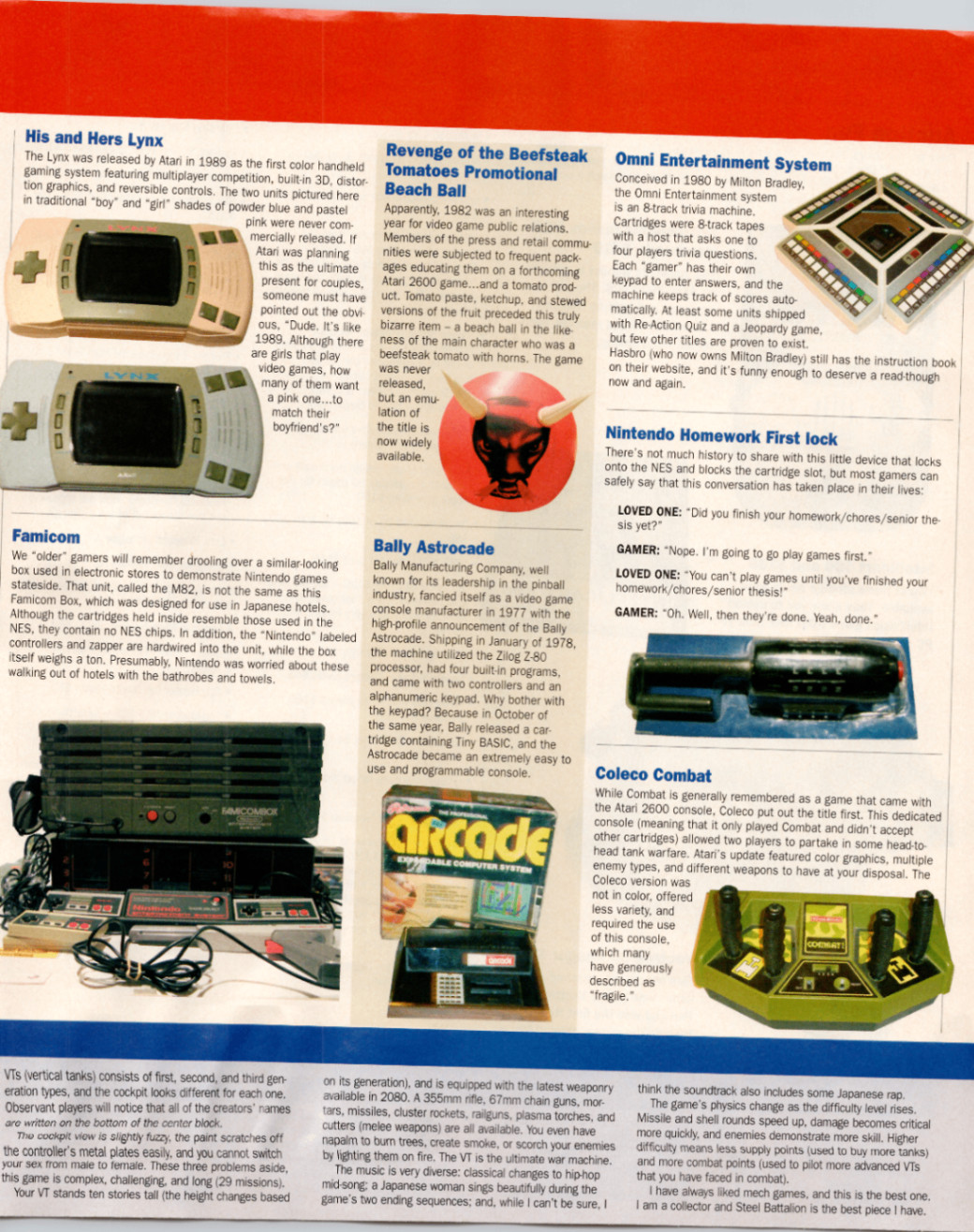 Vintage Video Game Satire Print Famicom Atari Lynx Bally Astrocade Article Page
