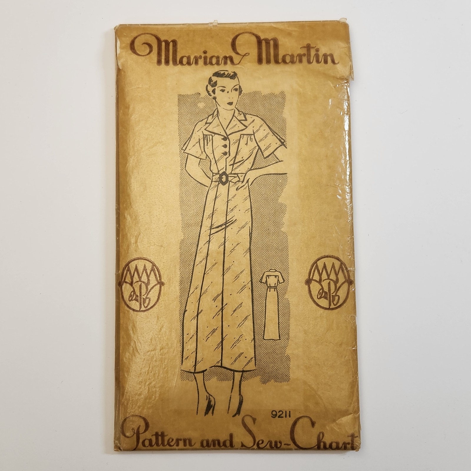 Vintage Marian Martin #9211 Women\'s Dress Mail Order Pattern Bust 36 COMPLETE