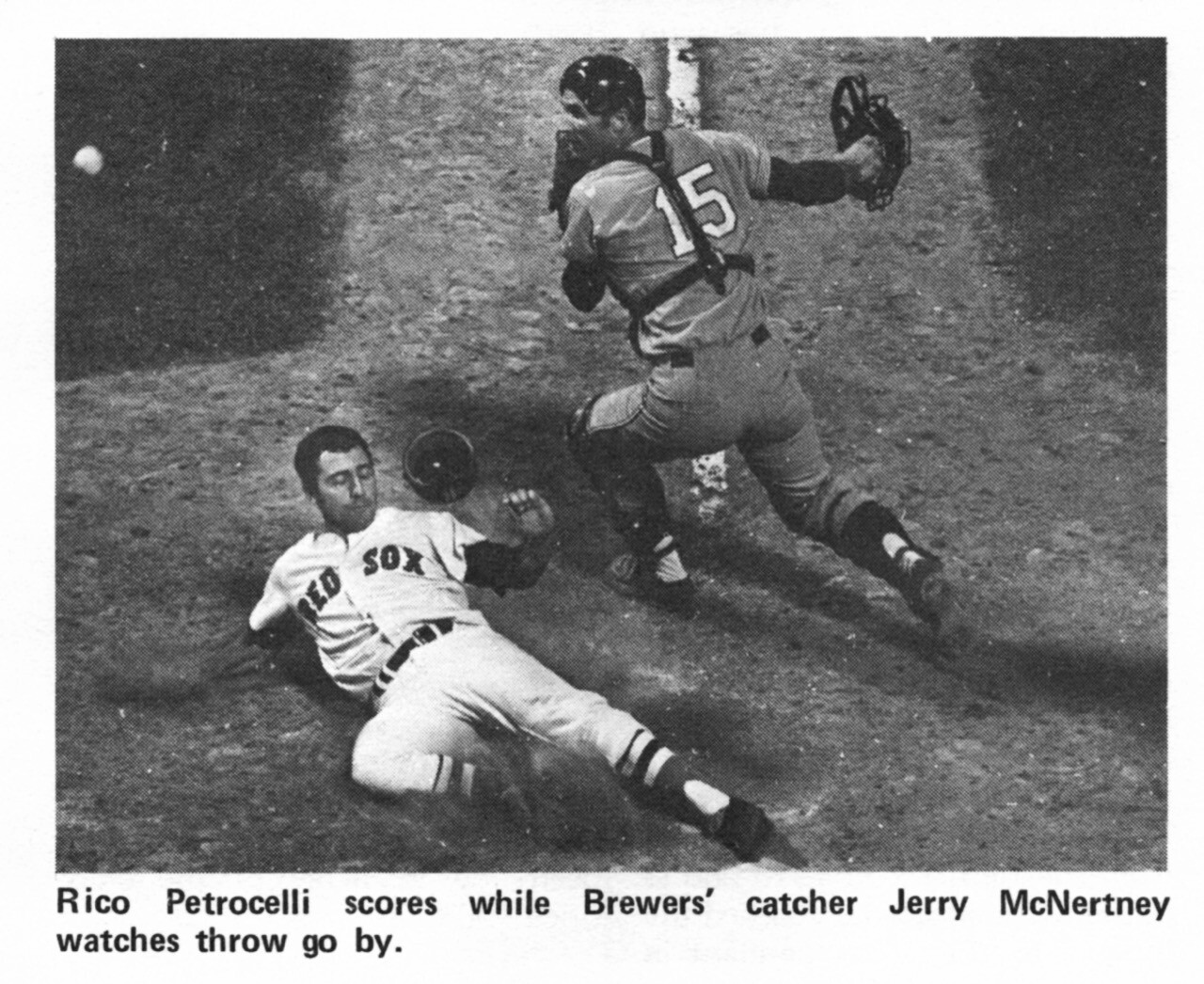 Boston Red Sox Rico Petrocelli, Yaz, Brewers Jerry McNertney 1970 Photo Panel