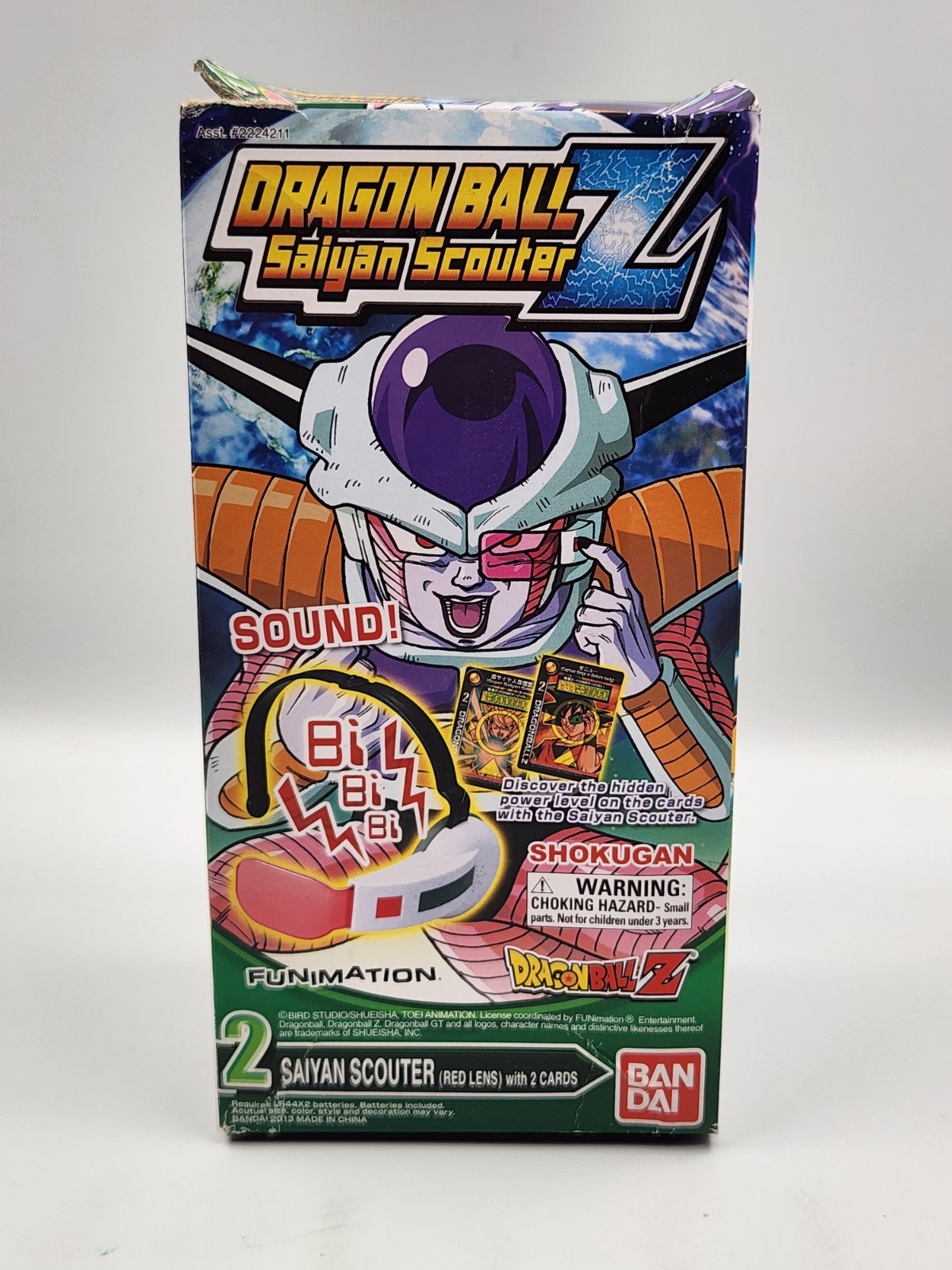 Bandai Dragon Ball Z Saiyan Scouter Red Lens w/ 2 Cards New