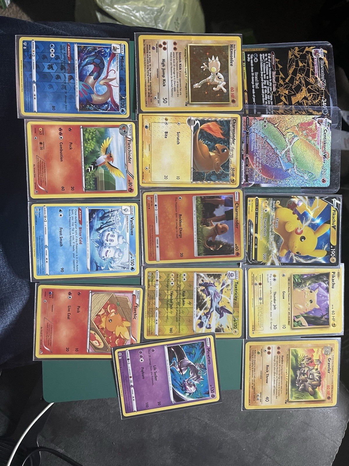 Pokemon Card Lot 14 Cards NM - Vintage Fossil Hitmonlee, EX Charmander, VMAX