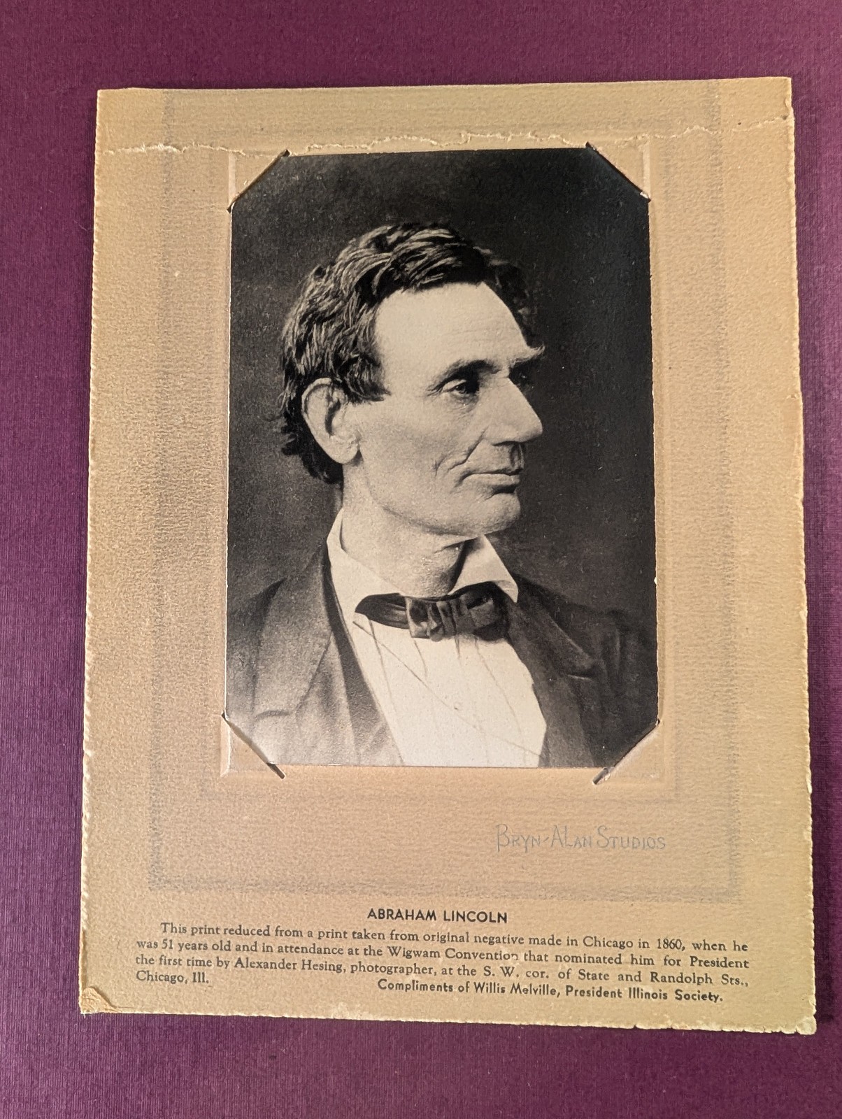 #12 Abraham Lincoln 1860 Silver Print • From Original negative
