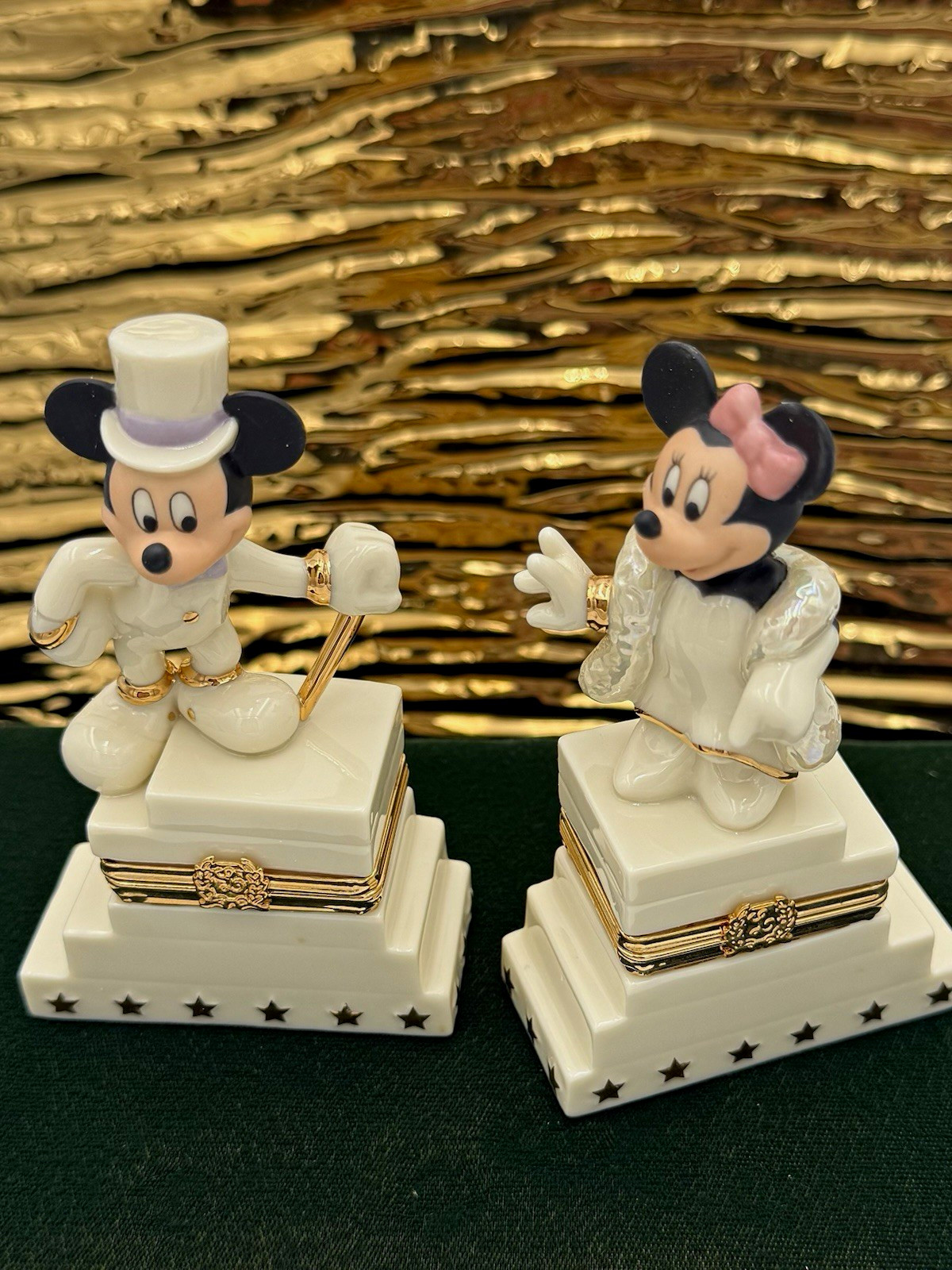 Lenox Treasures Disney Mickey & Minnie 75th Anniversary Treasure Boxes-BRAND NEW