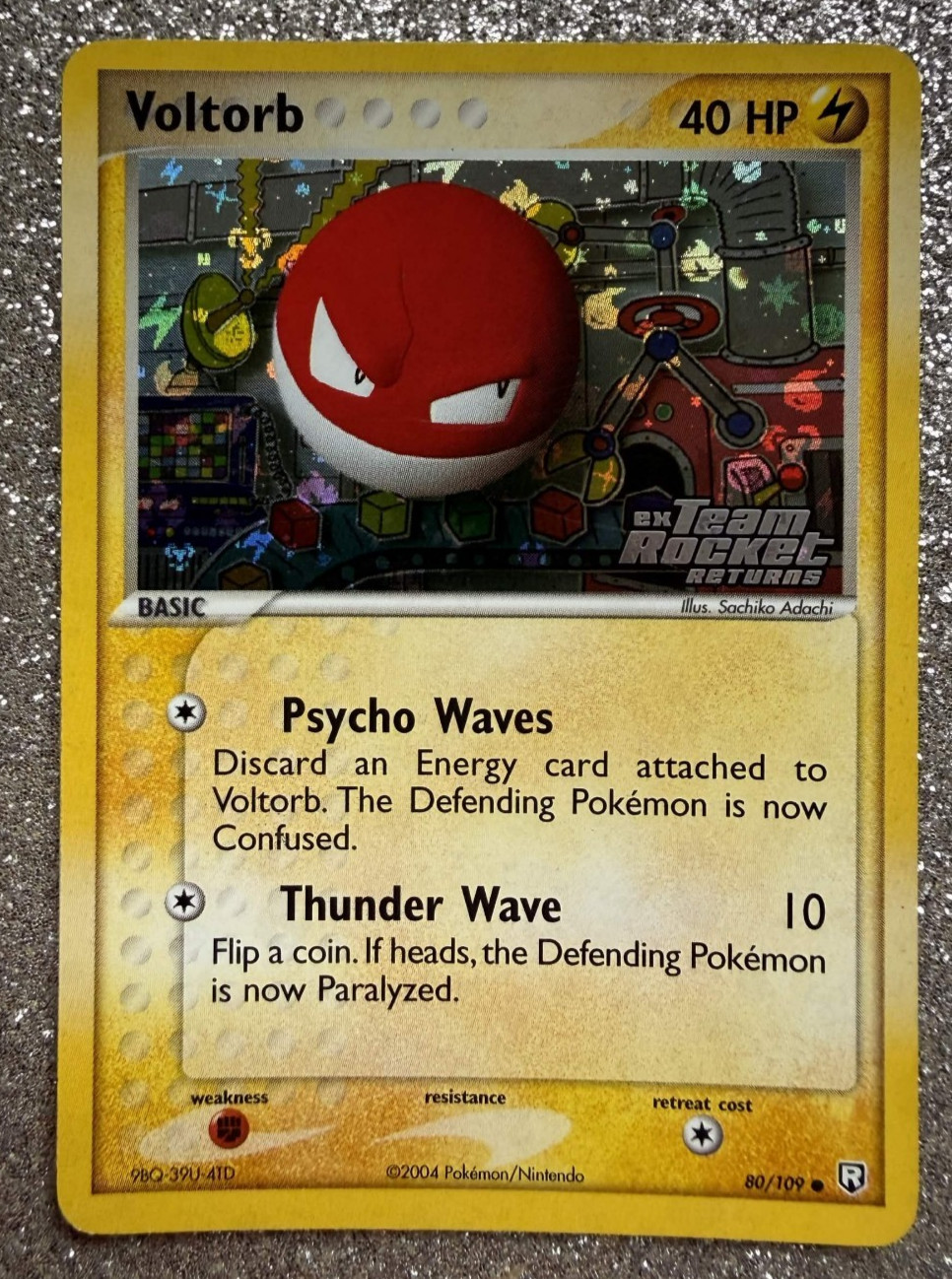 Pokemon TCG Voltorb EX Team Rocket Returns 80/109 Holo Card Stamped LP