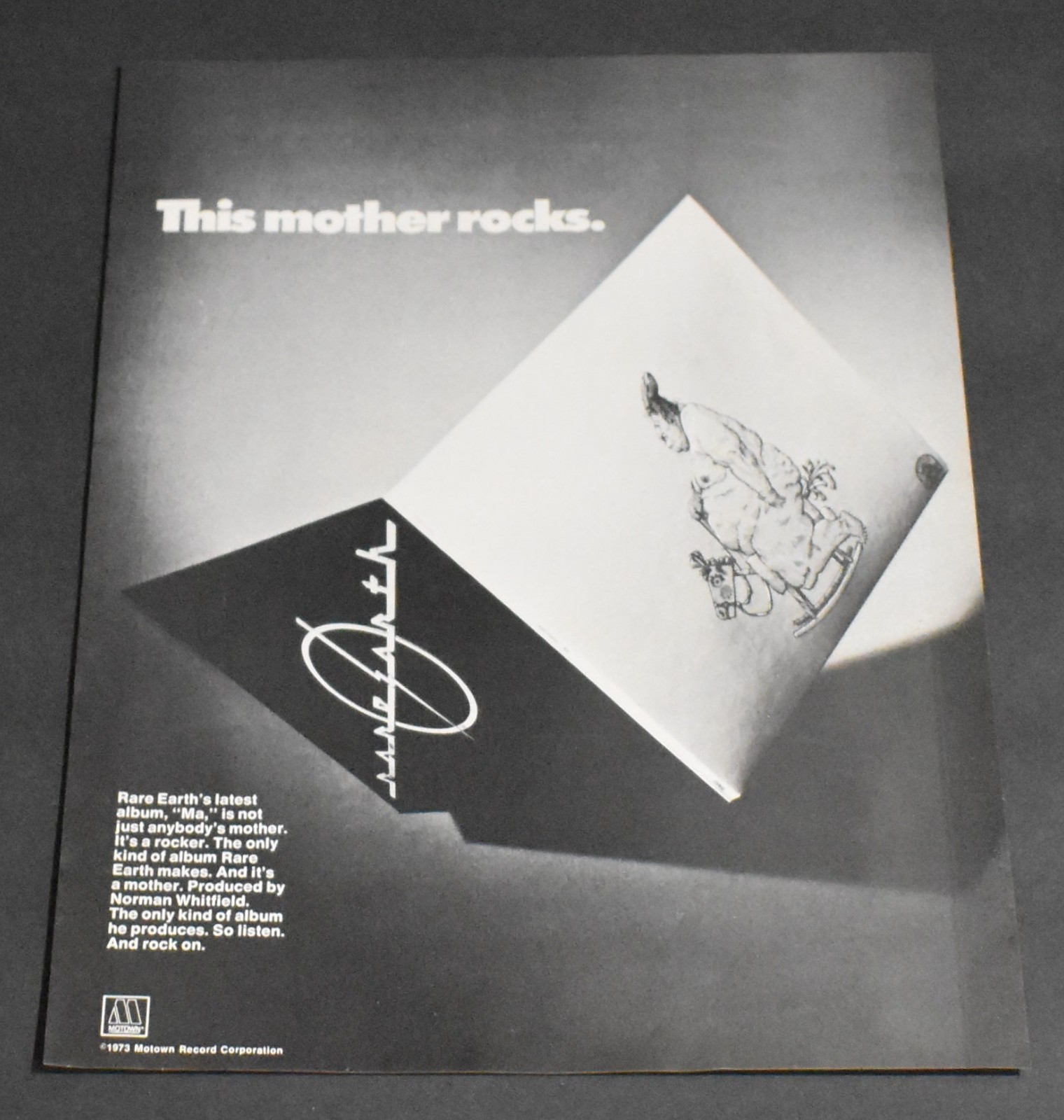 1973 Print Ad This Mother Rocks Rare Earth Album Ma Norman Whitfield Art Style