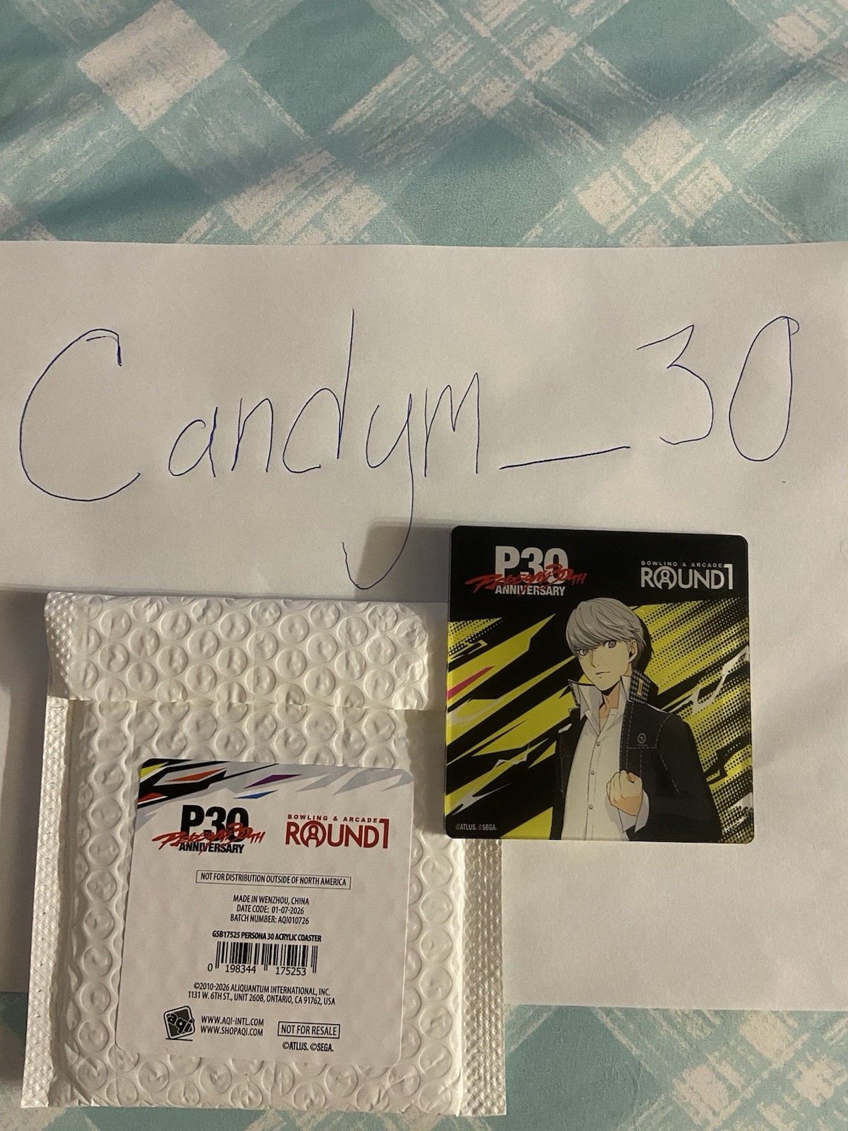 Round 1 Persona 30th Anniversary Acrylic Coaster Yu Narukami Persona 4