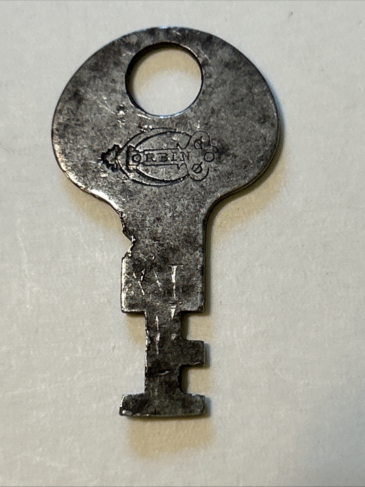 Vintage Corbin Key GP1, Flat, Pressed, Old Logo