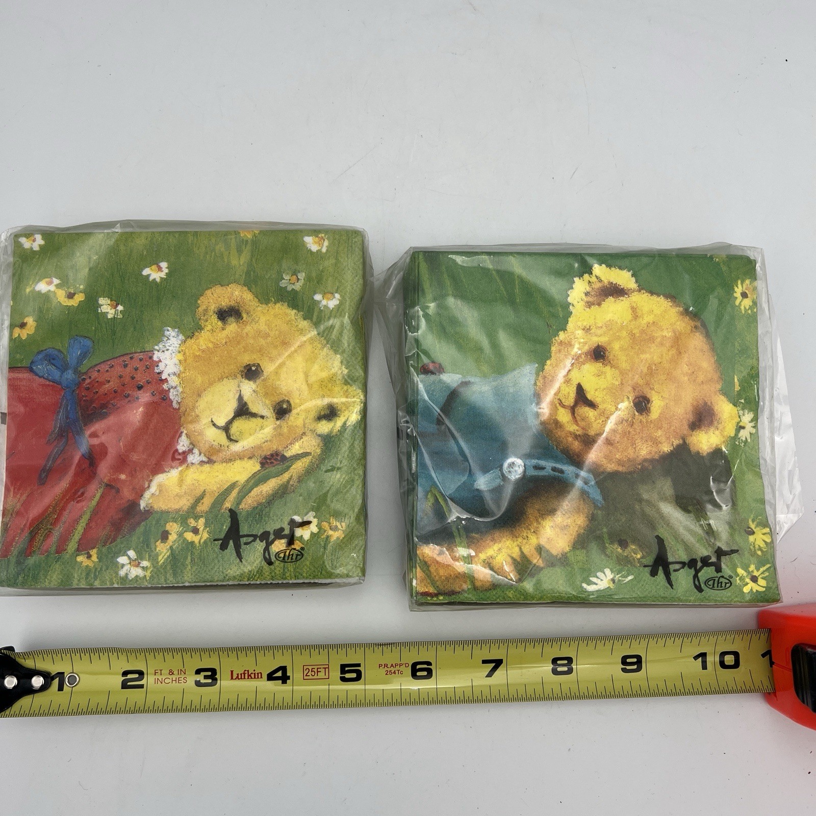 Vintage Asger Blue Jean Bear Cocktail Napkins