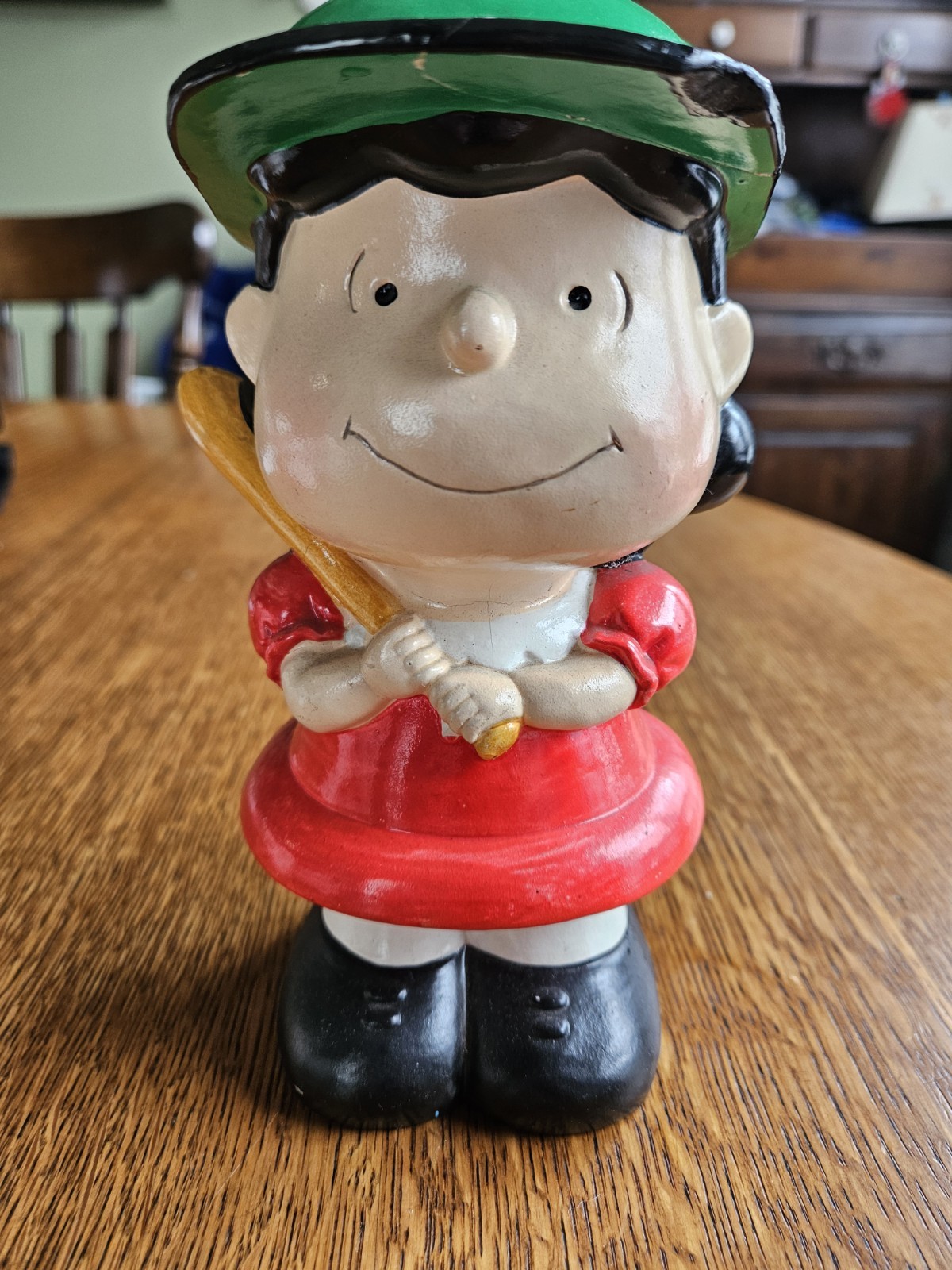 Determined Productions Peanuts Lucy Ceramic Piggy Bank Baseball 1971 vintage 