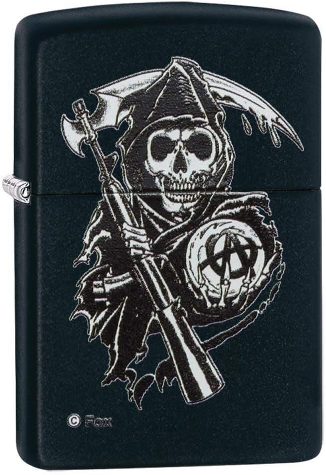 Zippo Sons of Anarchy SAMCRO Grim Reaper Black Matte 28504