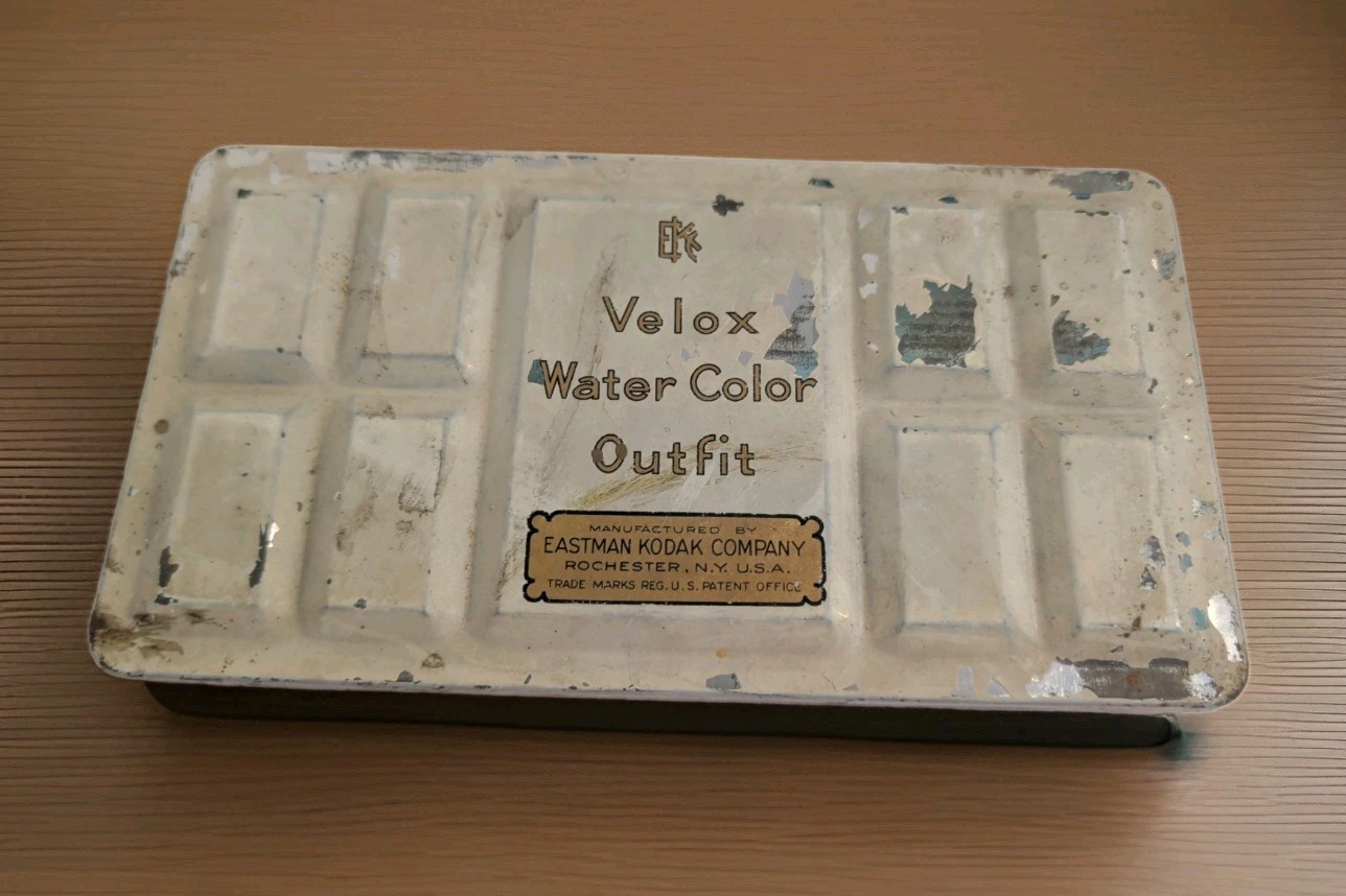 Antique Eastman Kodak Velox Water Color Outfit Photo Tinting Palette Set Unused