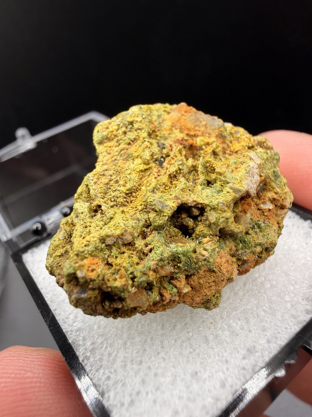 Rare Pyromorphite w/ Wulfenite (Thumbnail) - Brookdale Mine, Pennsylvania