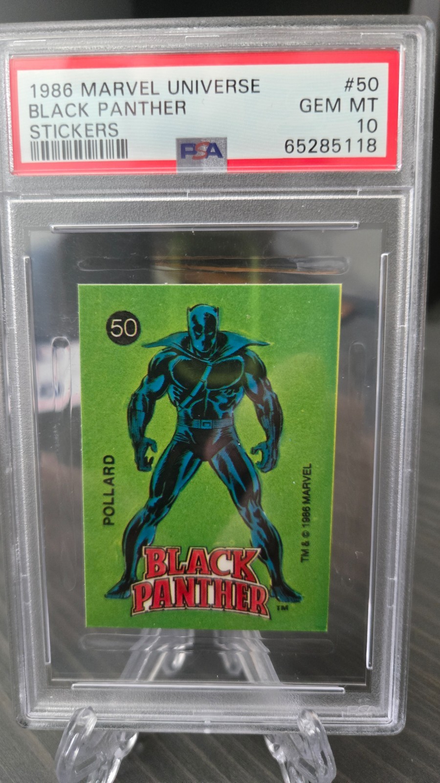 1986 Marvel Comic Images Stickers #50 Black Panther PSA 10